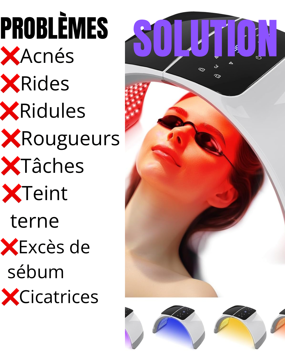 MASQUE FACE THÉRAPIE( 7 couleurs,7 problèmes)